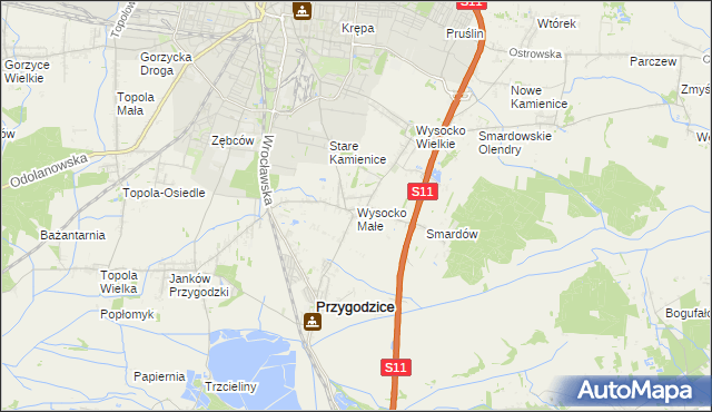 mapa Wysocko Małe, Wysocko Małe na mapie Targeo