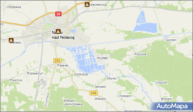 mapa Występ gmina Nakło nad Notecią, Występ gmina Nakło nad Notecią na mapie Targeo