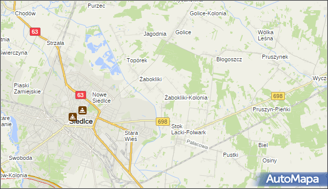 mapa Żabokliki-Kolonia, Żabokliki-Kolonia na mapie Targeo