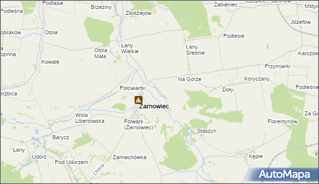 mapa Zabrodzie gmina Żarnowiec, Zabrodzie gmina Żarnowiec na mapie Targeo