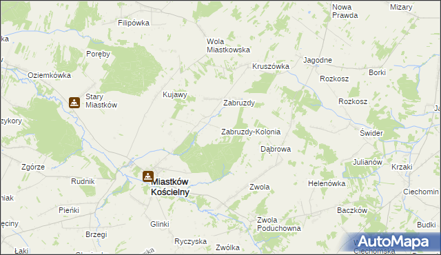 mapa Zabruzdy-Kolonia, Zabruzdy-Kolonia na mapie Targeo