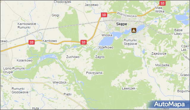 mapa Żagno, Żagno na mapie Targeo