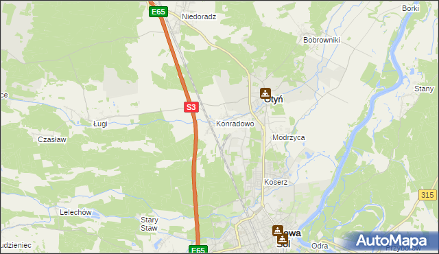 mapa Zakęcie, Zakęcie na mapie Targeo