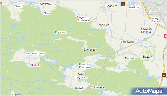 mapa Zameczek gmina Kluczbork, Zameczek gmina Kluczbork na mapie Targeo