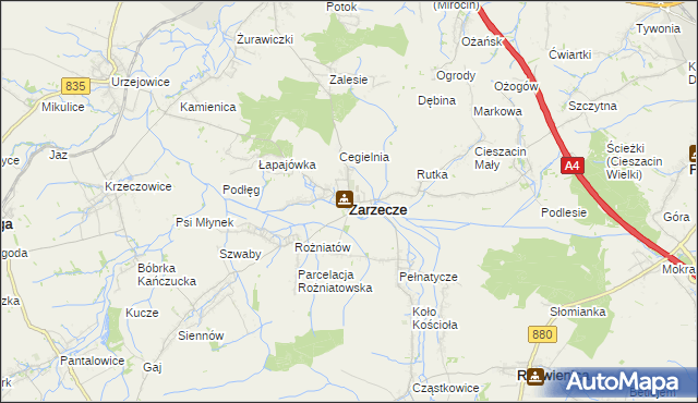 mapa Zarzecze powiat przeworski, Zarzecze powiat przeworski na mapie Targeo