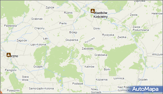 mapa Zasiadały, Zasiadały na mapie Targeo