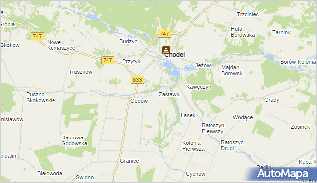 mapa Zastawki, Zastawki na mapie Targeo