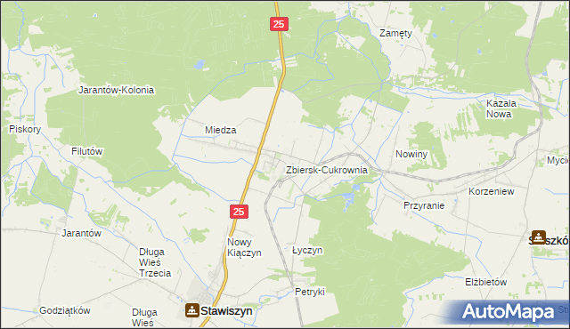 mapa Zbiersk-Cukrownia, Zbiersk-Cukrownia na mapie Targeo