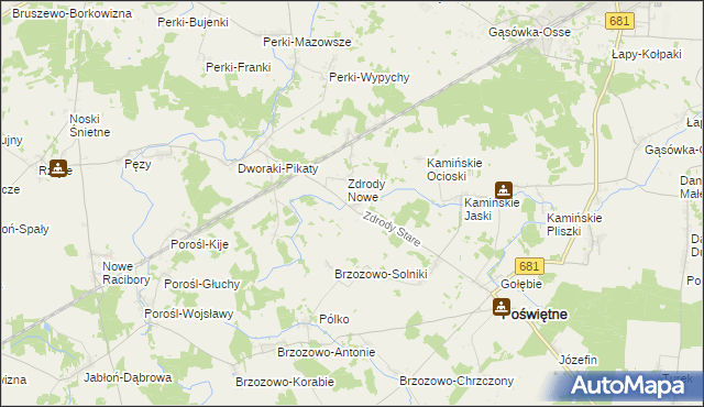 mapa Zdrody Stare, Zdrody Stare na mapie Targeo