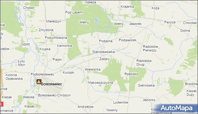 mapa Żdżary gmina Bolesławiec, Żdżary gmina Bolesławiec na mapie Targeo