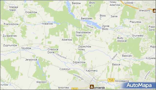 mapa Zdziechów Nowy, Zdziechów Nowy na mapie Targeo