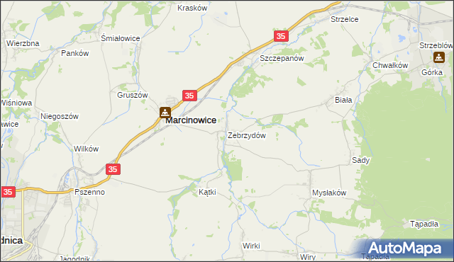 mapa Zebrzydów, Zebrzydów na mapie Targeo