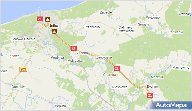 mapa Zimowiska, Zimowiska na mapie Targeo