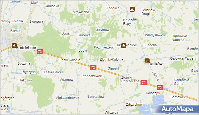 mapa Złotniki-Kolonia, Złotniki-Kolonia na mapie Targeo