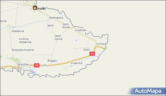 mapa Zosin gmina Horodło, Zosin gmina Horodło na mapie Targeo