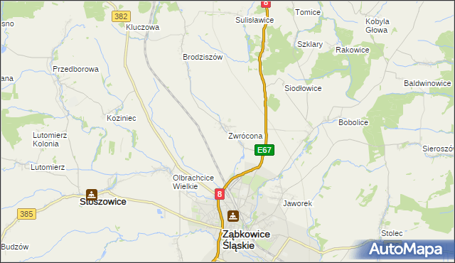 mapa Zwrócona, Zwrócona na mapie Targeo