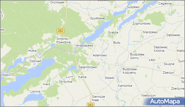 mapa Adamowo gmina Kleczew, Adamowo gmina Kleczew na mapie Targeo