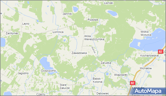 mapa Babsk gmina Urszulin, Babsk gmina Urszulin na mapie Targeo