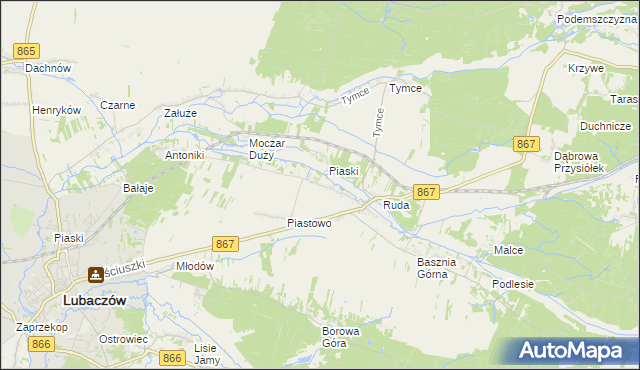 mapa Basznia Dolna, Basznia Dolna na mapie Targeo