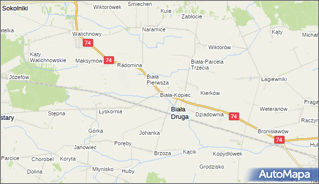 mapa Biała-Kopiec, Biała-Kopiec na mapie Targeo