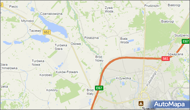 mapa Bród Nowy, Bród Nowy na mapie Targeo