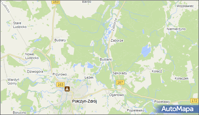 mapa Buślarki, Buślarki na mapie Targeo