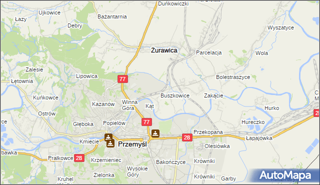 mapa Buszkowice gmina Żurawica, Buszkowice gmina Żurawica na mapie Targeo