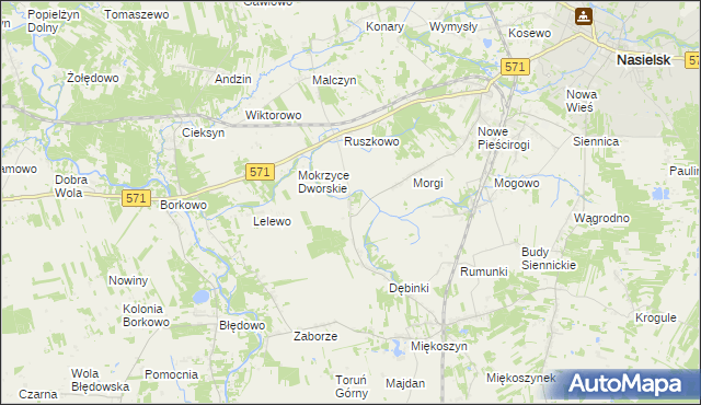 mapa Czajki gmina Nasielsk, Czajki gmina Nasielsk na mapie Targeo