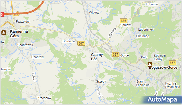 mapa Czarny Bór, Czarny Bór na mapie Targeo