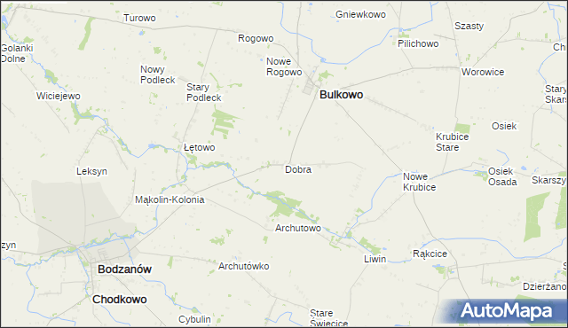 mapa Dobra gmina Bulkowo, Dobra gmina Bulkowo na mapie Targeo