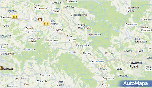 mapa Dylągówka, Dylągówka na mapie Targeo