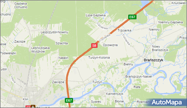 mapa Gajówka Ciepła, Gajówka Ciepła na mapie Targeo