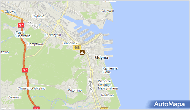 mapa Gdyni, Gdynia na mapie Targeo