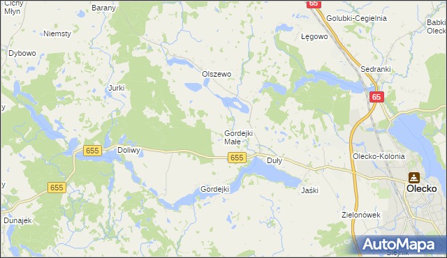 mapa Gordejki Małe, Gordejki Małe na mapie Targeo