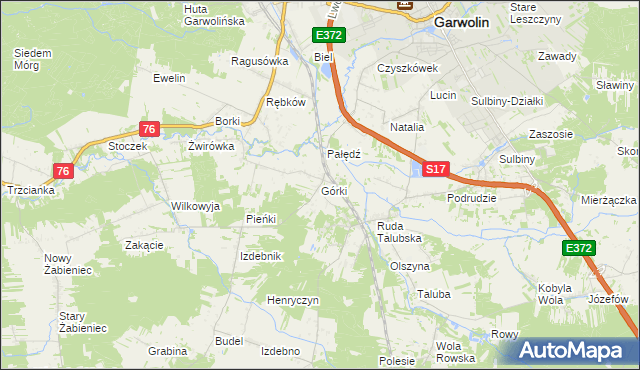 mapa Górki gmina Garwolin, Górki gmina Garwolin na mapie Targeo