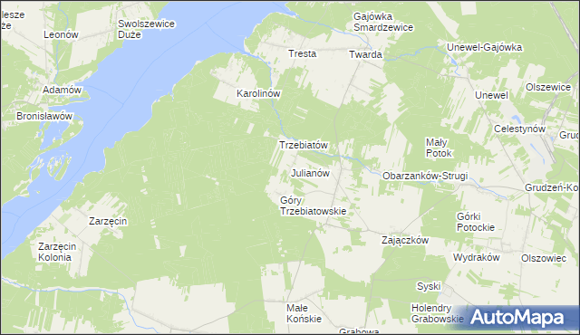 mapa Julianów gmina Mniszków, Julianów gmina Mniszków na mapie Targeo