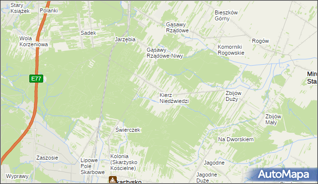 mapa Kierz Niedźwiedzi, Kierz Niedźwiedzi na mapie Targeo