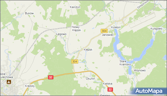 mapa Klępsk, Klępsk na mapie Targeo