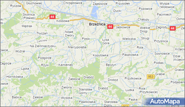 mapa Kopytówka, Kopytówka na mapie Targeo