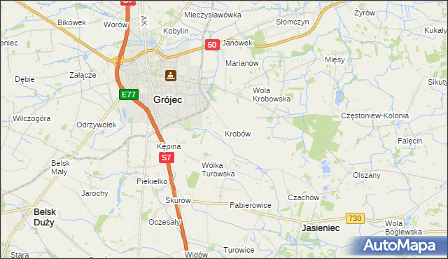 mapa Krobów, Krobów na mapie Targeo