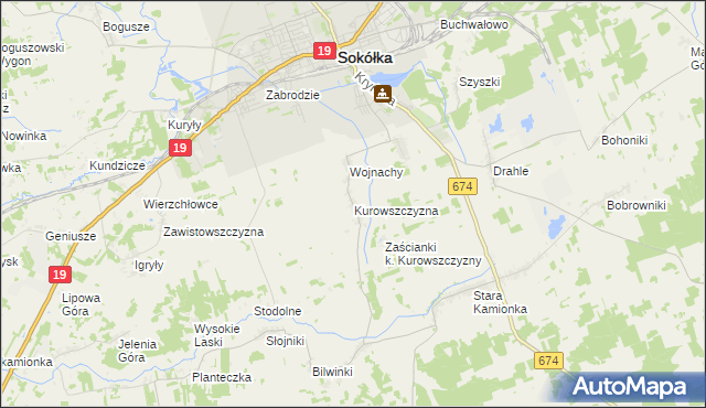 mapa Kurowszczyzna, Kurowszczyzna na mapie Targeo