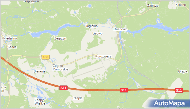 mapa Kurozwęcz, Kurozwęcz na mapie Targeo