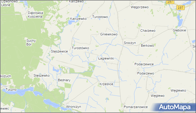 mapa Łagiewniki gmina Pobiedziska, Łagiewniki gmina Pobiedziska na mapie Targeo