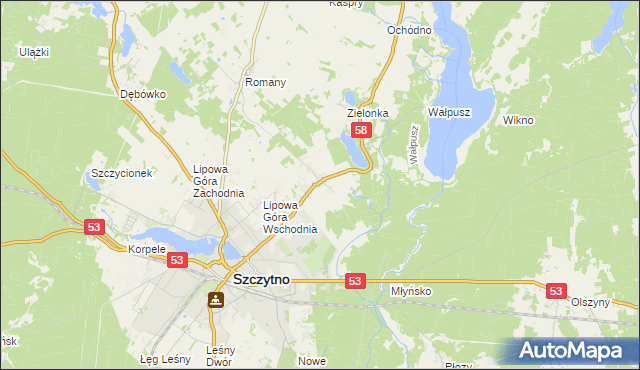 mapa Lemany gmina Szczytno, Lemany gmina Szczytno na mapie Targeo