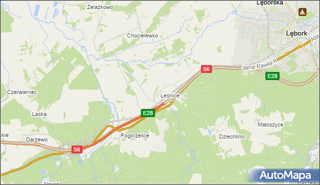 mapa Leśnice, Leśnice na mapie Targeo