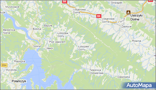 mapa Łobozew Górny, Łobozew Górny na mapie Targeo