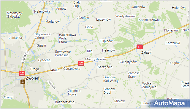 mapa Michalin gmina Zwoleń, Michalin gmina Zwoleń na mapie Targeo