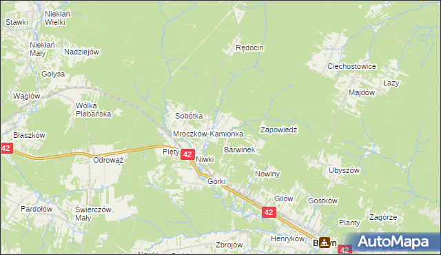 mapa Mroczków-Kapturów, Mroczków-Kapturów na mapie Targeo