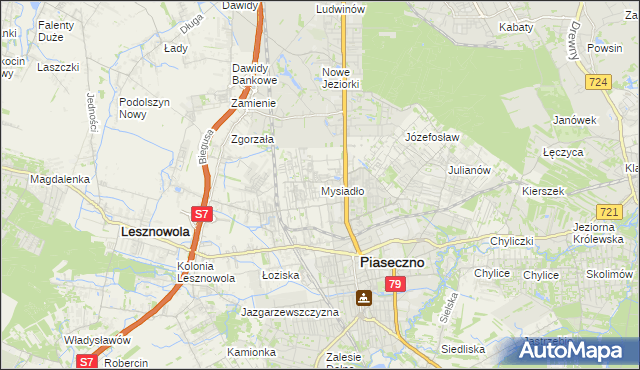 mapa Mysiadło, Mysiadło na mapie Targeo