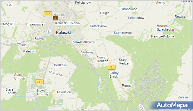 mapa Nowy Redzeń, Nowy Redzeń na mapie Targeo